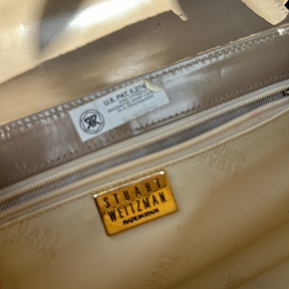 Stuart Weitzman beige snake skin embossed small flap bag - Picture 8 of 11